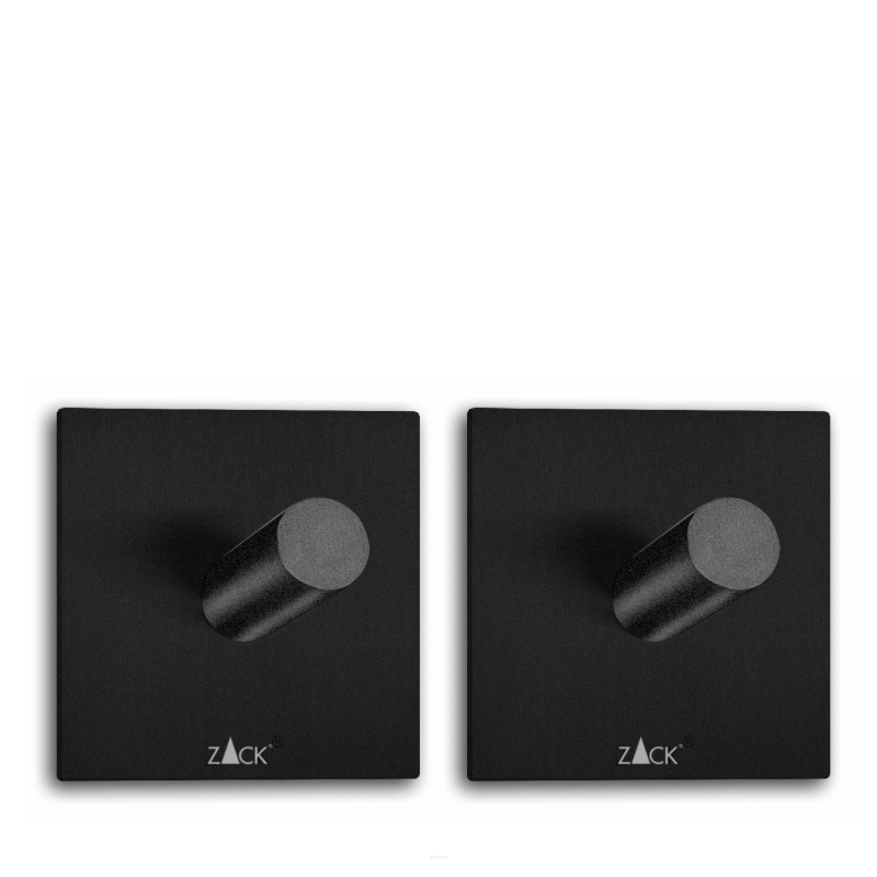 Set of 2 square Zack Duplo towel racks, matt black