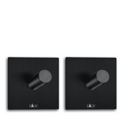 Set of 2 square Zack Duplo towel racks, matt black