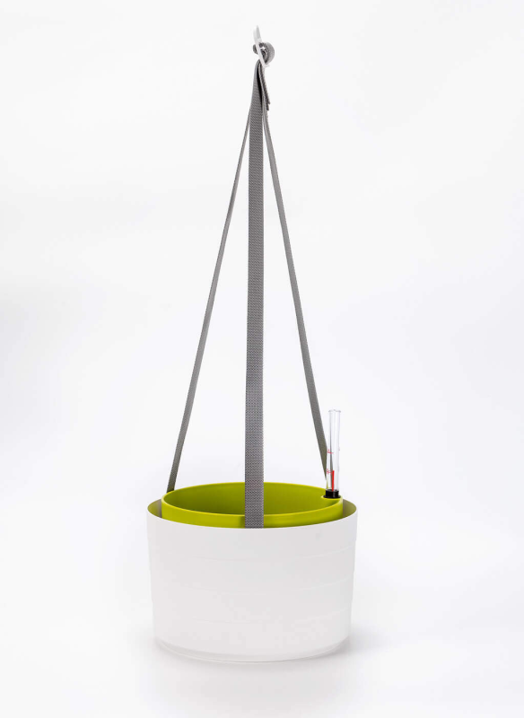 PLASTIA BERBERIS Wisząca donica samonawadniająca okrągła 26 cm biały