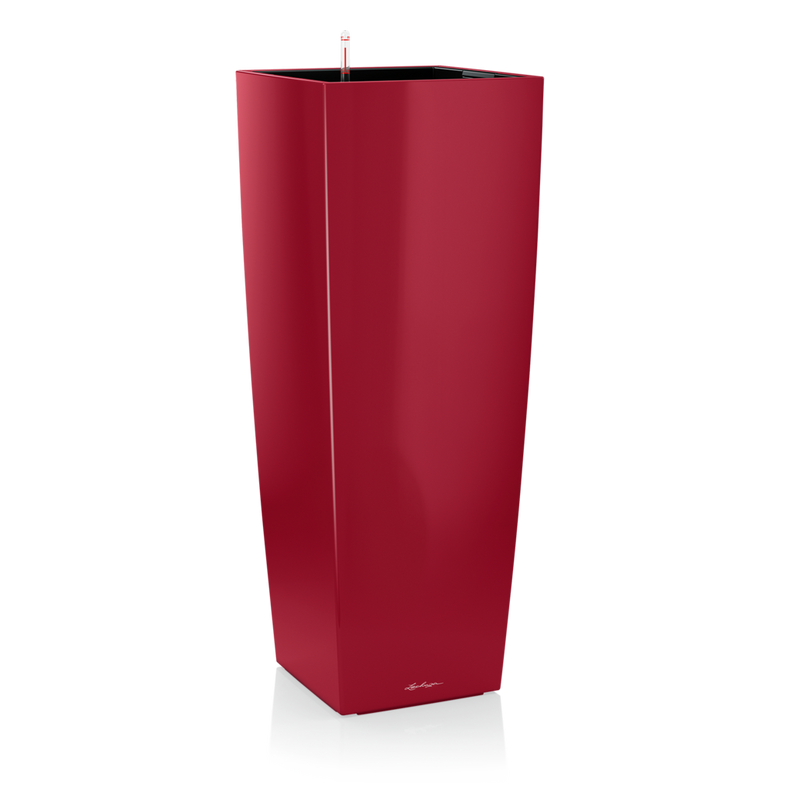  Lechuza Cubico Alto Premium 40 planter, red gloss
