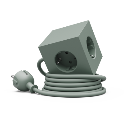 Listwa zasilająca Avolt Square 1 z podwójnym USB-C 30 W i podstawą magnetyczną 3 m zielona