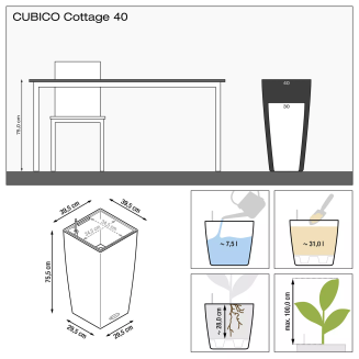 Lechuza Cubico Cottage 30 planter | 40 light gray - 4