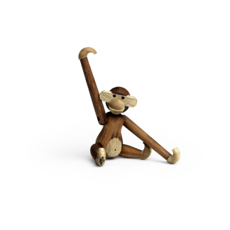 Kay Bojesen Monkey wooden figurine, teak and oak mini - 2