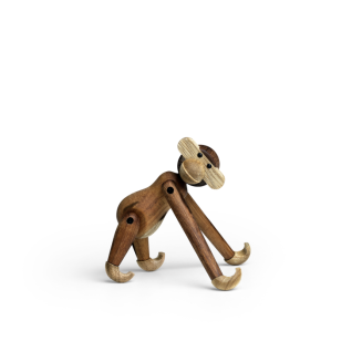  Kay Bojesen Monkey wooden figurine, teak and oak mini - 4