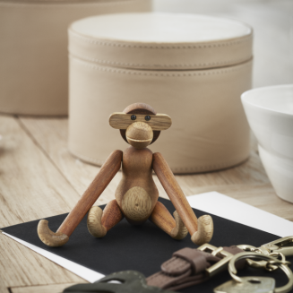  Kay Bojesen Monkey wooden figurine, teak and oak mini - 6