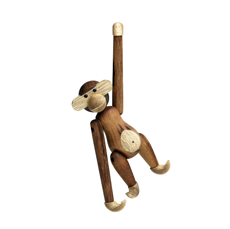  Kay Bojesen Monkey wooden figurine, teak and oak mini