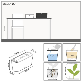  Lechuza plant pot Delta 10 | 20 taupe gloss - 5