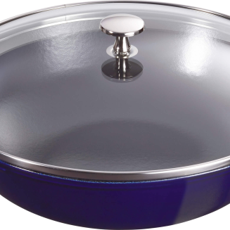  Cast iron wok with lid Staub - 30 cm, Blue - 2