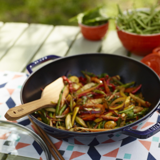  Cast iron wok with lid Staub - 30 cm, Blue - 4