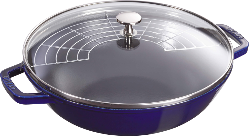  Cast iron wok with lid Staub - 30 cm, Blue