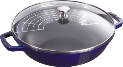  Cast iron wok with lid Staub - 30 cm, Blue