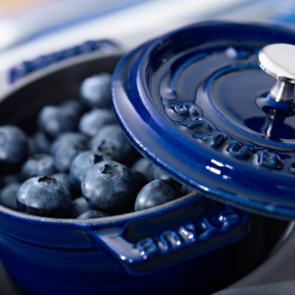  Mini round cast iron pot Staub - 250 ml, Blue - 2
