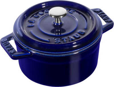  Mini round cast iron pot Staub - 250 ml, Blue