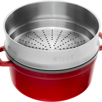  Round cast iron pot with Staub insert - 3.8 ltr, red - 2