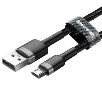 Kabel USB do Micro USB Baseus Cafule 2.4A 1m (szaro-czarny) - 2