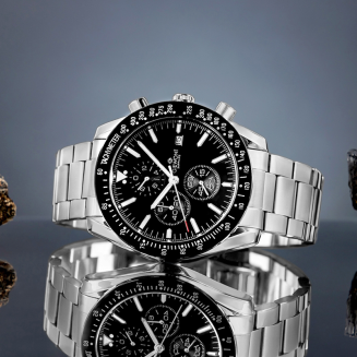 Zegarek Męski Giewont Chronograph Sapphire Srebrno Czarny GW8720-B2 - 5