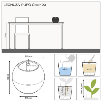 Lechuza Puro Color 20 white flowerpot - 5