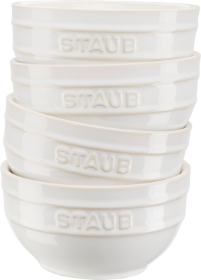  Set of 4 Staub round bowls - 14 cm, ivory