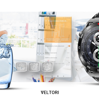 Smartwatch VELTORI VT100-1 + Czarny Pasek Silikonowy + Czarny Eko Skóra - 17