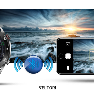 Smartwatch VELTORI VT100-1 + Czarny Pasek Silikonowy + Czarny Eko Skóra - 22