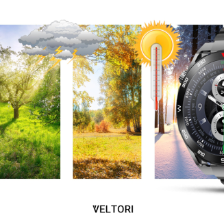 Smartwatch VELTORI VT100-1 + Czarny Pasek Silikonowy + Czarny Eko Skóra - 24