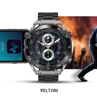 Smartwatch VELTORI VT100-1 + Czarny Pasek Silikonowy + Czarny Eko Skóra - 25