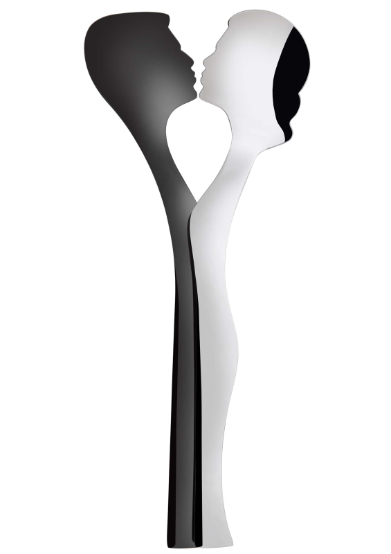 Zestaw sztućców do sałatek Casa Bugatti Abbraccio Steel&Black