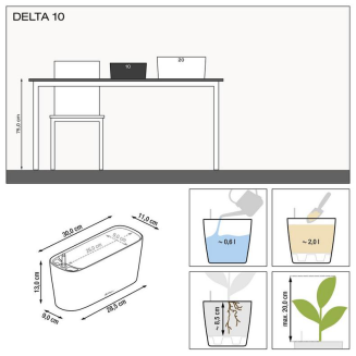  Lechuza plant pot Delta 10 | 20 anthracite metallic - 3