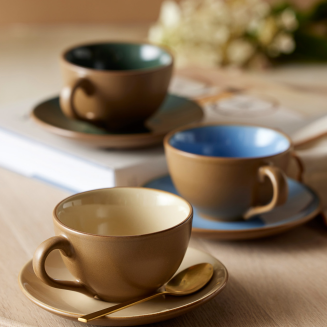 Bitz Wood Ocean cup and saucer 240 ml - 4