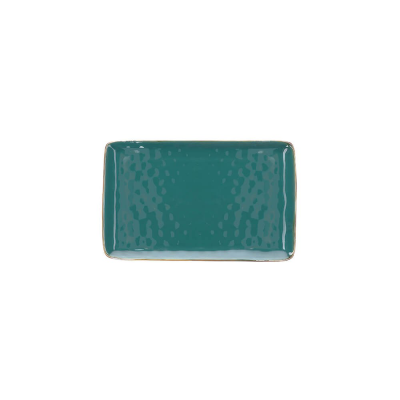  Rose&Tulipani | Set of 4 Concerto Ottanio rectangular plates - Blue-green, 20 x 13 cm