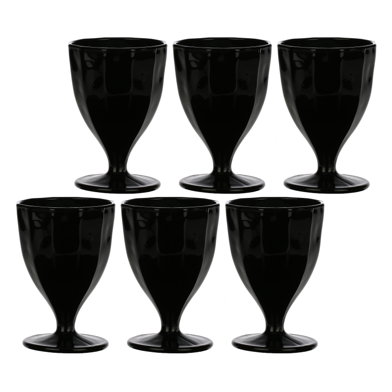 Set of 6 Rose&Tulipani Amami Black glasses 300 ml