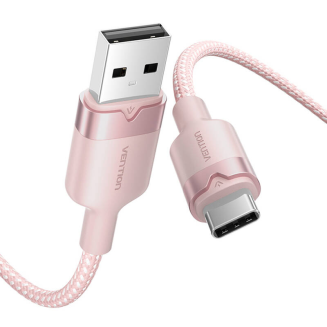 Kabel USB 2.0 A do USB-C 3A Vention CTNPH 2M (różowy) - 2