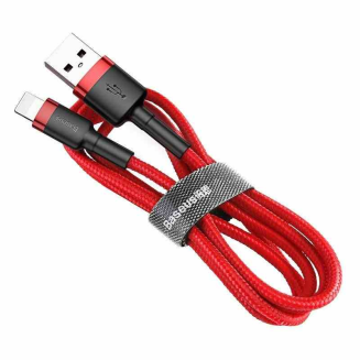 Kabel Lightning USB Baseus Cafule 2,4A 0.5m (czerwony) - 4