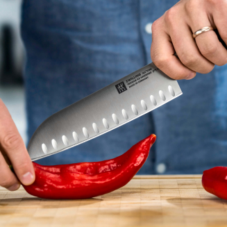  Zwilling All* Star slotted Santoku knife - 18 cm, Silver - 5