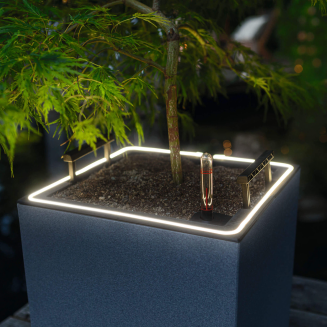 Lechuza Canto Stone 30 LED cube flowerpot graphite black - 2