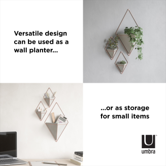  Umbra Trigg Concrete-Copper Large wall plant pot - 9