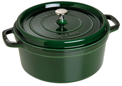  Staub round cast iron pot - Green, 2.2 ltr