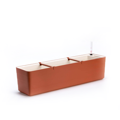 Donica samo-nawadniająca prostokątna Urbalive Beberis 80x20 cm cynamonowy