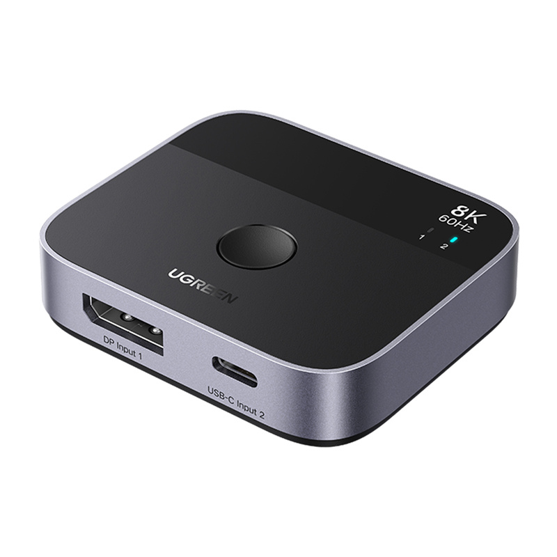 Switch / przełącznik 2w1 DisplayPort + USB-C Ugreen AW701, 2 in 1 out, 8K 60Hz