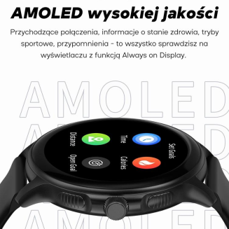 Smartwatch Damski GRAVITY GT12-1 Czarny Pasek Silikonowy + Czarna Bransoleta - 13