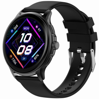 Smartwatch Damski GRAVITY GT12-1 Czarny Pasek Silikonowy + Czarna Bransoleta - 2