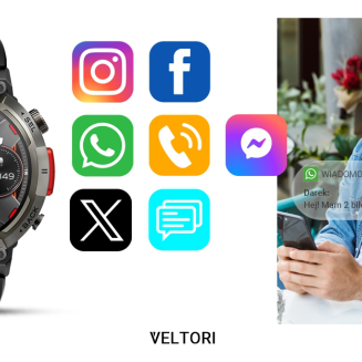 Smartwatch VELTORI VT140-1 Czarny Pasek Silikonowy - 14