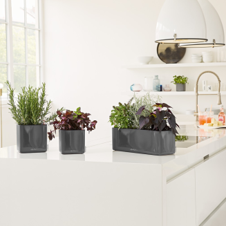  Lechuza Cube Glossy 14 herb pot | 16 glossy anthracite - 2
