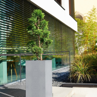 Lechuza Canto Stone planter 30 stone gray column - 9