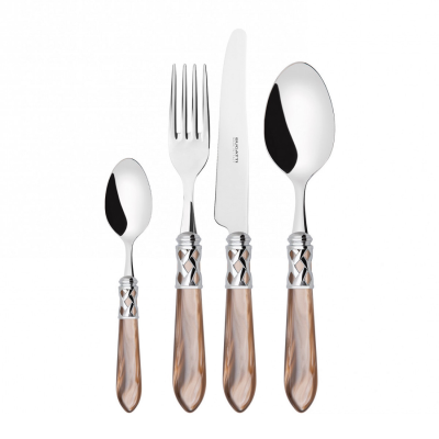 Zestaw sztućców obiadowych Casa Bugatti Aladdin Onyx/Steel 24 szt.