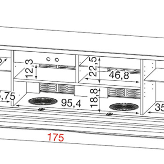 Munari Modena TV table 175x50x53cm 4 colors - 11