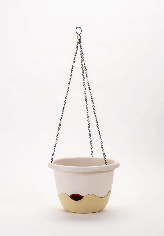 PLASTIA MARETA Donica samonawadniająca okrągła 25 cm kremowy