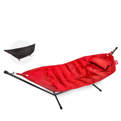  Fatboy Headdemock Deluxe Red hammock with black stand
