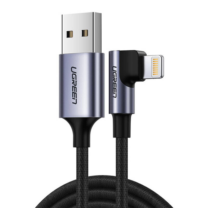 Kabel UGREEN US299 USB-A-Lightning 1m kątowy (czarny)