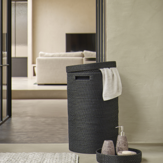  Aquanova Cino Black laundry basket with lid - 4